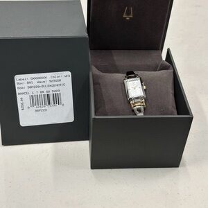 Bulova Classic Diamond Two Tone Stainless Steel Women's Quartz Watch, 18 x 26mm